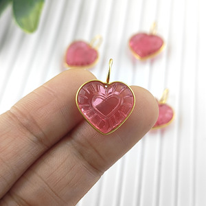 Colgante de piedras preciosas con ajuste de bisel en forma de corazón de turmalina rosa con chapado en plata esterlina para ocasiones de hinduismo - Product Image 2