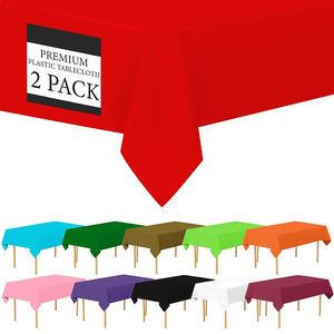 Copri <span class=keywords><strong>tavolo</strong></span> da pranzo rettangolo di plastica <span class=keywords><strong>cerata</strong></span> all'aperto impermeabile semplice in plastica solida tovaglia tinta tinta semplice <span class=keywords><strong>per</strong></span> feste 75 - Product Image 4