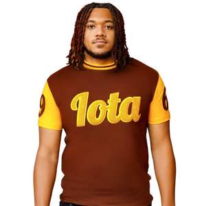 Iota Phi Theta 1963 Chenille camiseta Premium algodón griego ropa bordada fraternidad Logo clásico ajuste cómodo tela - Product Image 1