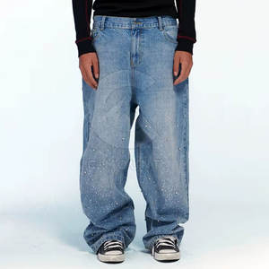 Nuevo estilo Uso al aire libre Hombres Rhinestone Jeans Pantalones Mejor calidad Color sólido Rhinestone Jeans Pantalones para hombres - Product Image 1