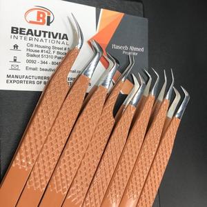 แหนบคีบขนตาสแตนเลสญี่ปุ่นแบบมืออาชีพเคลือบสีกำหนดโลโก้ได้เอง - Product Image 2