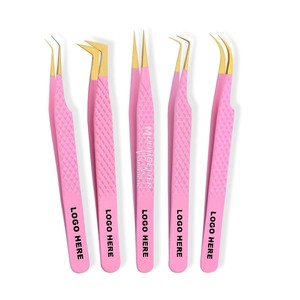 Ensemble d'isolation Marque privée personnalisée Ensemble de pinces à cils Volume à pointe en fibre Pince à cils en acier inoxydable pour l'extension des cils - Product Image 3