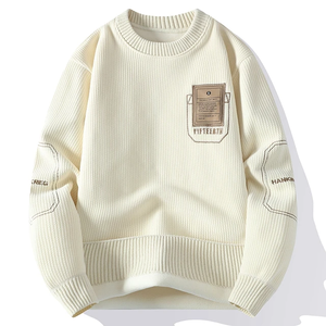 Pull-over personnalisé de haute qualité 500 GSM en molleton de coton Sweat-shirt à col rond uni pour hommes pour tenue décontractée et tenue de sport - Product Image 6