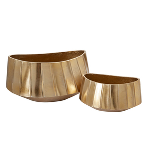 Latest Design Aluminium Golden <b>Garden</b> Planter for Floor Centerpieces Decor New Arrival Aluminium <b>Table</b> Top Flower Pots Trumpet - Product Image 1