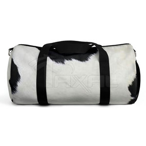 Sac polochon en cuir de fourrure de vachette le plus chaud à la mode fermeture à glissière voyage week-end avec des cheveux naturels sur le cuir - Product Image 3