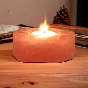 โคมไฟทรงกลมเกลือหิมาลายันดอกไม้ขนาดเล็กเป็นมิตรต่อสิ่งแวดล้อมเชิงเทียนงานฝีมือธรรมชาติอันเป็นเอกลักษณ์สำหรับงานแต่งงานของตกแต่งบ้านปากีสถาน - Product Image 1