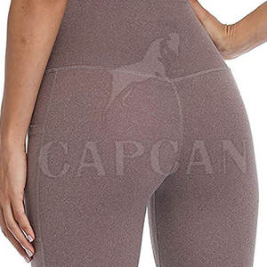 Mallas de Yoga de Color personalizadas de alta calidad para mujer, mallas elásticas informales para Fitness, Push-up, diseño sólido, tela de punto sin costuras - Product Image 6