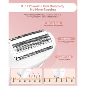 Rasoir électrique pour hommes, mini rasoir rotatif sans fil avec 2 lames, tondeuse à barbe à double lame pour le rasage du visage - Product Image 3