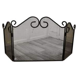 Nouveau pare-feu décoratif en fil de fer, accessoires de cheminée, finition noire, écran de cheminée à panneau unique, écran de cheminée solide - Product Image 2