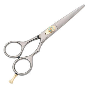 Ciseaux de coiffure professionnels à prix abordable, en acier inoxydable, avec lames de rasoir réglables à vis, poignée en caoutchouc, pour droitiers, salon - Product Image 1