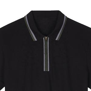 Venta al por mayor 2025 hombres para Polo a granel 100% algodón Lona de marca con cremallera multicolor patrón sólido logotipo bordado - Product Image 6