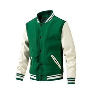 Manteau en laine automne hiver avec logo personnalisé pour hommes, veste universitaire de baseball décontractée et ample avec tissu pour un usage quotidien - Product Image 2