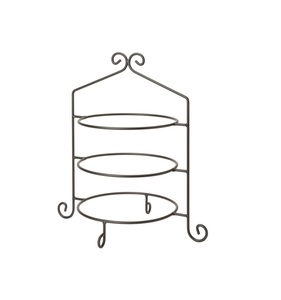 Soporte de metal plateado de alta calidad para exhibir platos decorativos de colección en un estante de mesa o en una estantería de cocina. - Product Image 6