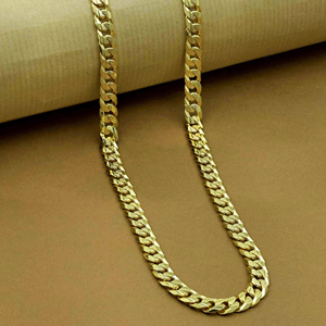 Vente en gros 14K 18K 24K Micro Chaîne à maillons cubains plaqués or, Colliers à chaîne de mode, Chaîne de style cubain à maillons, Conception de chaîne moderne. - Product Image 1
