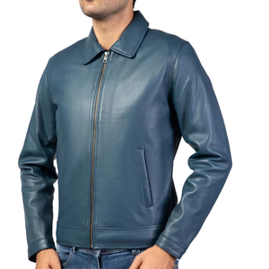 Chaqueta Bomber Casual de Cuero para Hombre Otoño Invierno con Capucha, Transpirable, Cortavientos, Cuello Alto y Logotipo Frontal - Product Image 3
