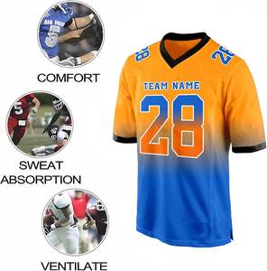 Camiseta de fútbol americano de alta calidad para equipos sublimada con opciones de personalización para el número de nombre del logotipo en mangas cortas - Product Image 3