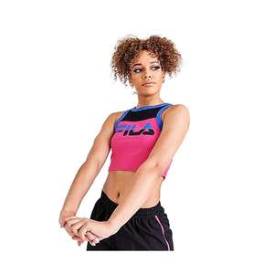 Camiseta Deportiva Fila Nellie Crop Racer para Mujer, Color Rosa/Azul, Ligera, de Spandex Estampado, para Verano y Otoño - Product Image 3