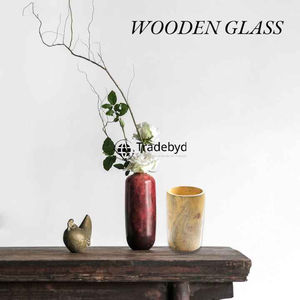 Vidrio de madera decorativo para mesa de comedor Taza hecha a mano ecológica para regalar por Tradebyd - Product Image 2