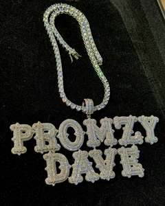 Custom VVS Real Moissanite Pendant 14K White Gold Touch, Moissanite Custom Pendant, - Product Image 3