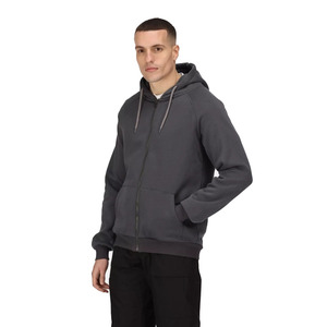 Sweat à capuche en polaire personnalisé Charcoal 300 GSM pour hommes avec poches avant et fermeture éclair de base pour la saison hivernale - Product Image 1