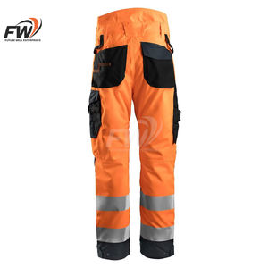 Pantalones de Trabajo de Alta Visibilidad para Hombre con Bolsillos en las Rodillas, Tela Elástica y Transpirable, Cinta Reflectante, Entrega Rápida, Liquidación - Product Image 6
