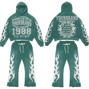 Ensemble de survêtement en molleton de coton délavé pour homme, coupe-vent, écologique et respirant, avec logo personnalisé, idéal pour le sport décontracté en hiver et la gym - Product Image 4