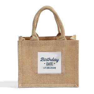 Custom Burlap <b>Wedding</b> Favor Tote <b>Bags</b> with Pocket TJ907-Elegant <b>Gift</b> <b>Bags</b> for Special Occasions - Product Image 2
