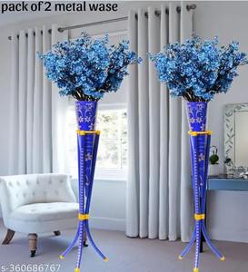 Florero de metal con textura suave con acabado de doble color, perfecto para el estilo festivo del hogar y centros de mesa elegantes - Product Image 6