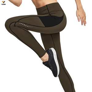 Wholesale High Waist Tummy Control Sports Workout Pants High Elastic Soft <b>Nude</b> With Pocket Women Gym Fitness Yoga Leggings - Product Image 1
