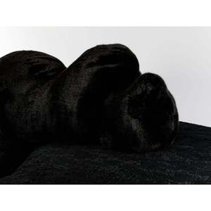 Sofá Chesterfield Negro Minimalista de Una Plaza, Diseño Convertible, Tapicería de Terciopelo y Cuero Genuino para Salas de Estar Contemporáneas - Product Image 5