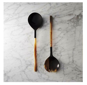 Juego de Servidores de Ensalada Pequeños Hechos a Mano con Cuerno Natural y 2 Espátulas de Madera, Utensilios Sostenibles Hechos a Mano, Aptos para Congelador - Product Image 2
