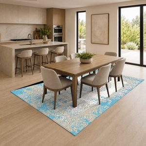 RUGS DEPOT LXDP-0339 Wholesale Ivory Cream Ethnic Kilim Digital Printed Machine Washable Chenille Area Rug Non <b>Slip</b> - Product Image 4
