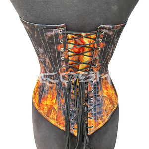 Proveedor de Corsés con Diseño de Última Moda 2026, Estilo Vintage Personalizado, Escote Corazón, Estampado, con Aros de Acero y Copas con Varillas - Product Image 6