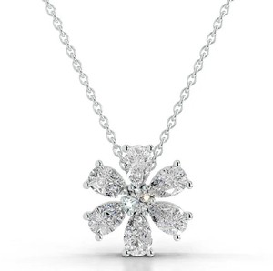 จี้เพชรรูปลูกแพร์3.00กะรัตจี้เพชร14K สีขาวทอง VVS ความชัดเจนจี้สำหรับงานปาร์ตี้จี้เพชรสำหรับห้องทดลอง - Product Image 1