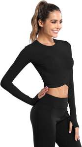 Conjunto de yoga negro para mujer, Sujetador deportivo elegante con medio pantalón corto a juego, ropa deportiva sin costuras para gimnasio, ropa de entrenamiento - Product Image 4