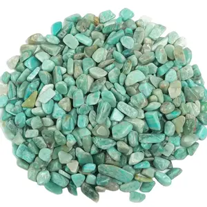 도매 아마존 보석 칩 크리스탈 세미 귀중한 돌 칩 정원 장식 청록색 천연 칩 돌