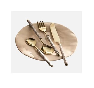 High Quality Stainless Steel <b>Gold</b> <b>Cutlery</b> Set Knife Fork Spoon Silverware Luxury Wedding Golden Flatware Set - Product Image 1