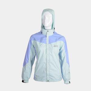 Chaqueta impermeable Reversible para mujer FHOH-tejido de poliéster acolchado a prueba de viento transpirable capucha con soporte cremallera Fitness estampado primavera - Product Image 6