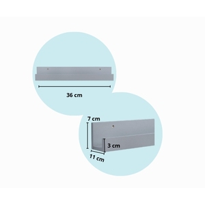 Modern Set of 2 Floating Shelves in Grey Wood Effect Space Saving <b>Wall</b> & Display Shelves for <b>Books</b> and Decorations - Product Image 2