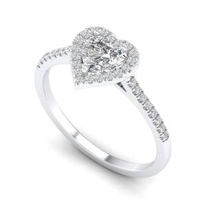 Anillo de Halo con Diamante Cultivado en Laboratorio CVD de 0.78 Quilates en Forma de Corazón con Certificado IGI REYES, en Oro Sólido de 14K, Regalo de Compromiso - Product Image 2