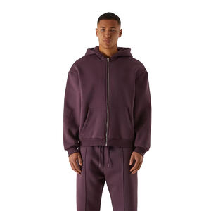 Vente en gros de sweats à capuche unis pour hommes sweats à capuche à manches longues avec fermeture à glissière en plein air sweats à capuche surdimensionnés pour hommes avec poche kangourou - Product Image 5