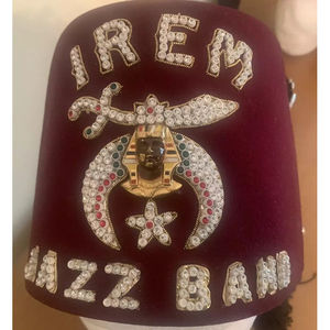Shriners Fez <b>Band</b> <b>Hat</b> with Jeweled Rhinestone Tassel Pin Vintage Freemasons Masonic <b>Hat</b> High Quality Custom Best Sale Hot Fezz - Product Image 1