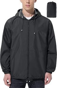 Custom Logo Men's Waterproof Windproof Nylon Rain <b>Coat</b> Windbreaker Jacket Zipper Closure Knitted Plus Size Hiking Travel Fishing - Product Image 3