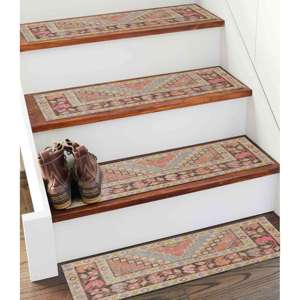 Tapis d'escalier, tapis imprimé au design Kilim avec des tons doux, Goblet - Product Image 1