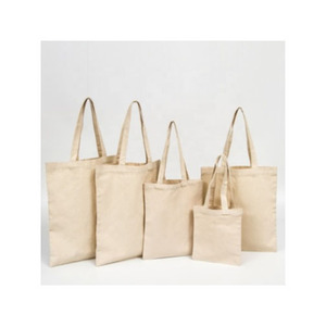 Promoción 2025, bolsa de mano de algodón blanco liso respetuosa con el medio ambiente, bolsa de compras reutilizable ~ bolsas de algodón desechables blancas lisas - Product Image 5