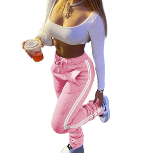 2025 pantalones de chándal apilados personalizados para mujer, ropa de calle frontal plana, pantalones de entrenamiento informales para correr, ropa de invierno - Product Image 1