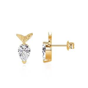 Boucles d'oreilles clous Jeulia Playful Fish Birthstone - Bijoux tendance et mignons en acier inoxydable - Product Image 3