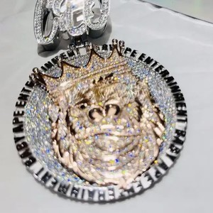 Colgante de Diamantes con Corte Brillante y Claridad VVS, Chapado en Oro Sólido de 14k, Estilo Hip Hop para Hombre, Plata 925, Tamaño Personalizable, IGI - Product Image 6