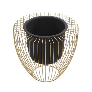 Jarrón estilo alambre con maceta negra, elegante acento decorativo, perfecto para sala de estar, mesa de comedor e interiores modernos para el hogar - Product Image 3