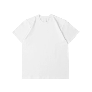 T-shirt surdimensionné pour hommes avec logo personnalisé 100% Poids lourd 220g Coton Dernière tendance Épaule tombante Motif solide Conception tricotée - Product Image 2
